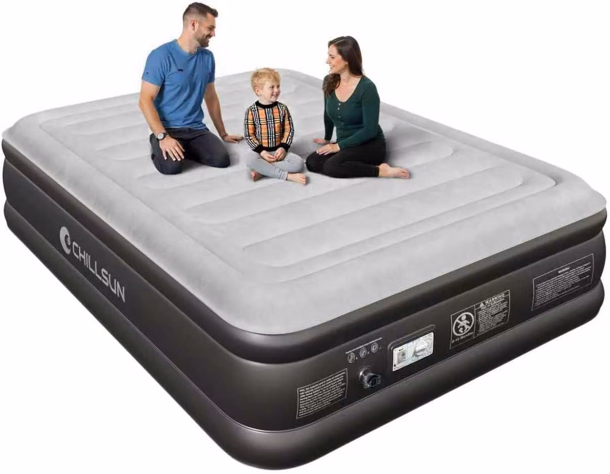 Materasso gonfiabile per 2 persone, dimensioni 203x152x46 cm, con pompa elettrica