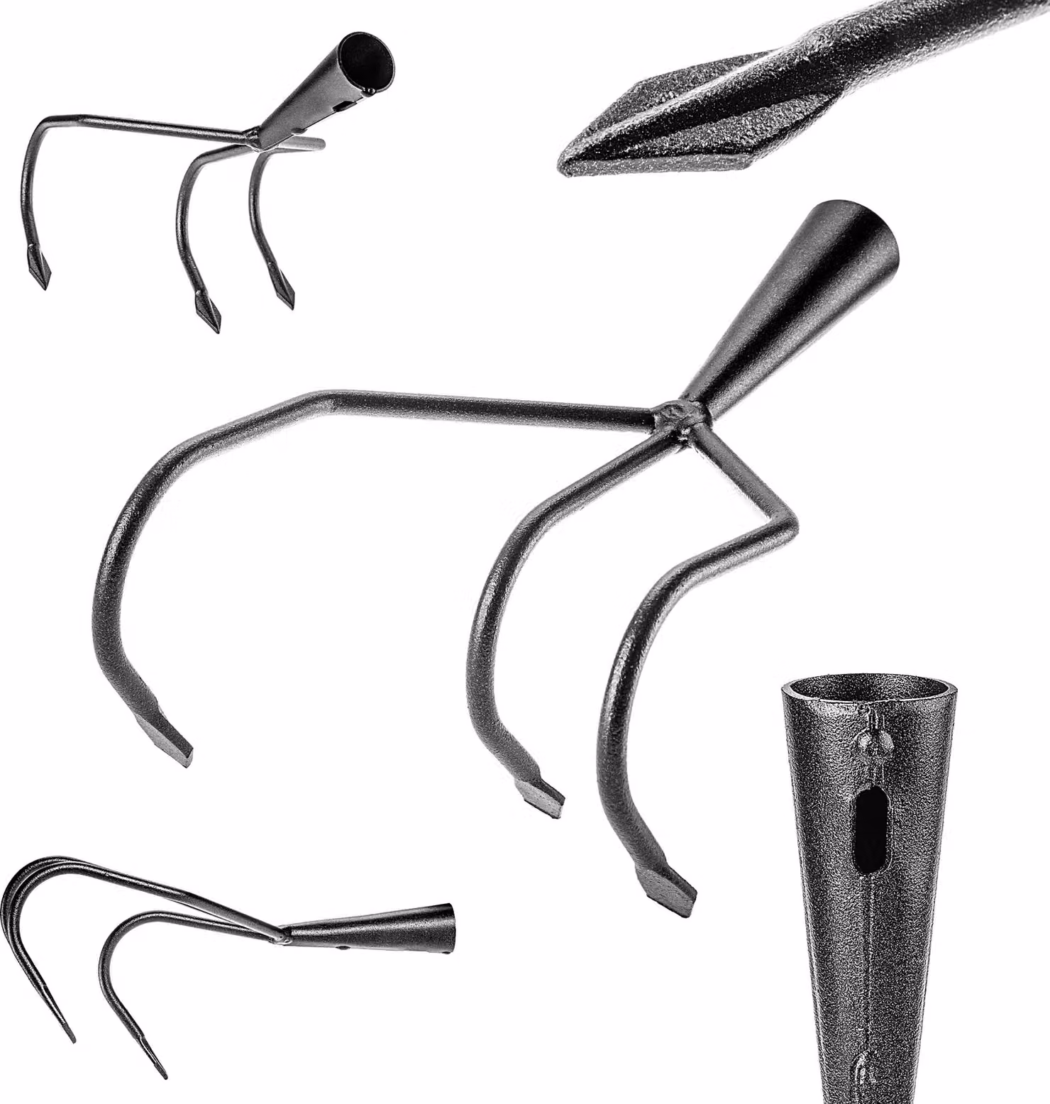 KADAX Artigli da giardino Rastrello da giardino a 3 denti in acciaio condizionatore aeratore