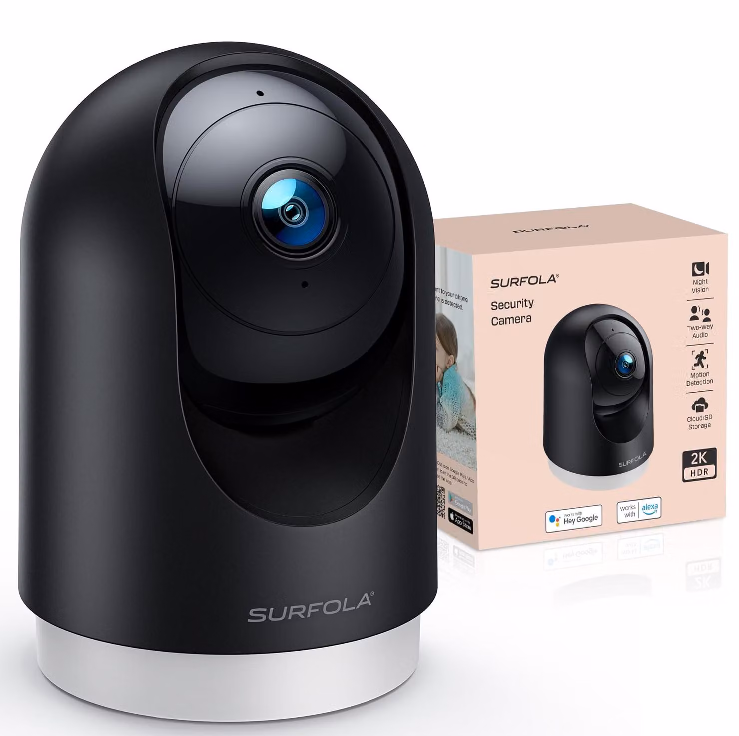 Telecamera interna da 2K, telecamera per animali domestici con rilevamento del movimento, Wi-Fi, telecamera di videosorveglianza