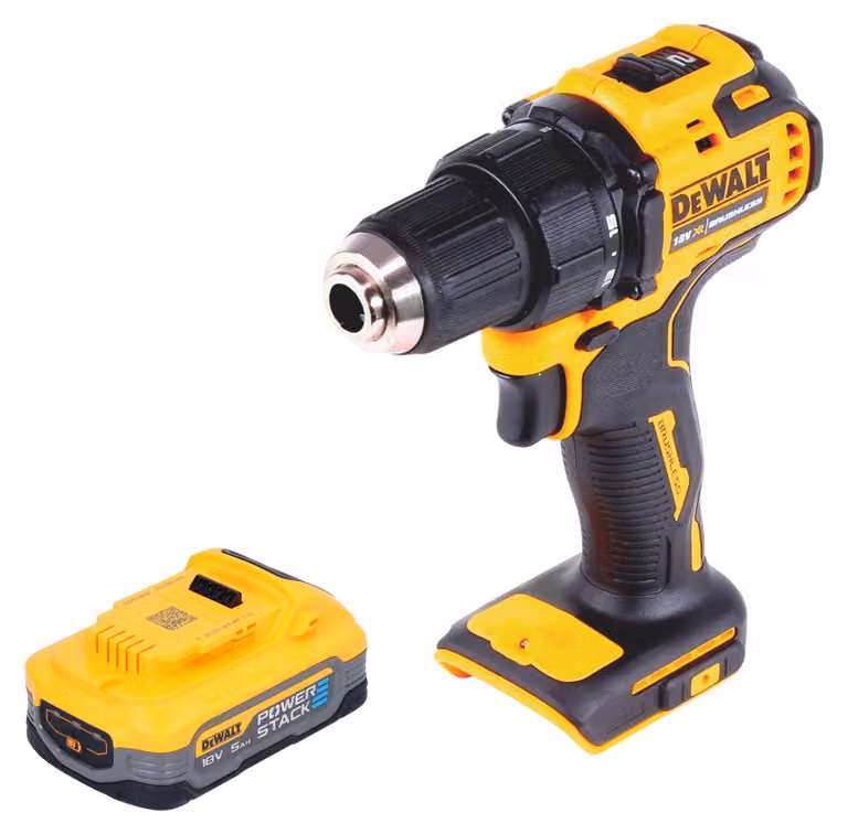 Trapano avvitatore a batteria DeWalt DCD 708 N 18 V 65 Nm Brushless + 1x batteria Powerstack 5,0 Ah - senza caricabatteria