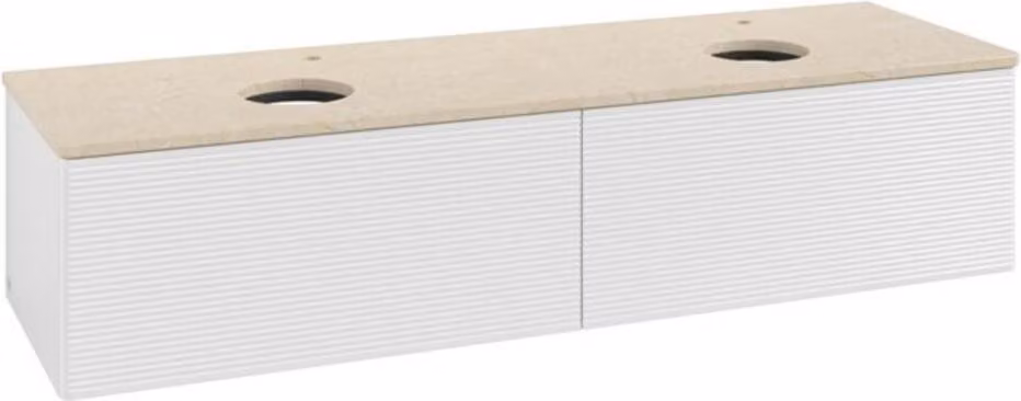 Mobiletto V&B con struttura frontale, con illuminazione Antao 160x50cm, HL, WBP botti. Lac