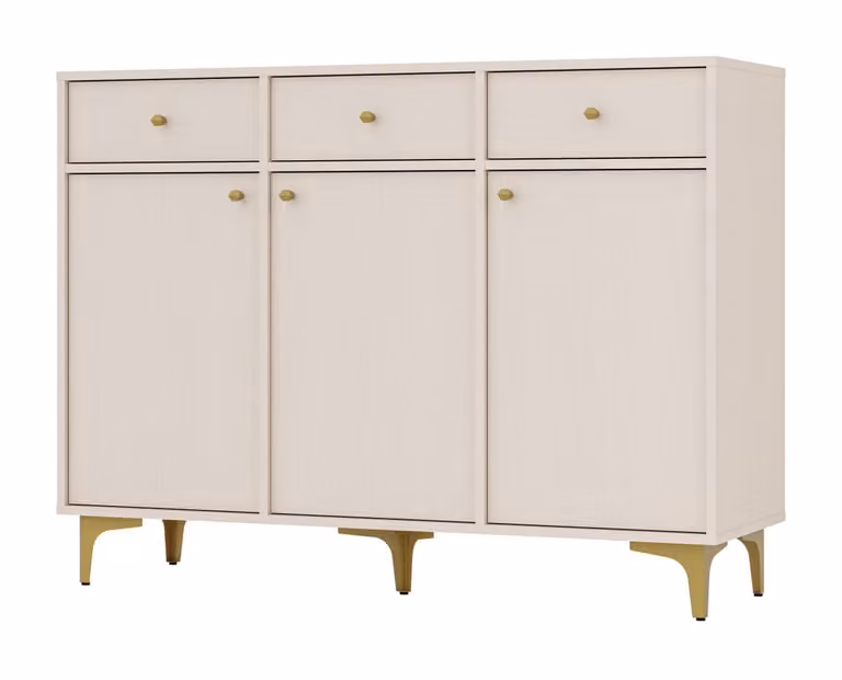 Cassettiera combinata IROS 1 con cassetti e ante - beige / oro