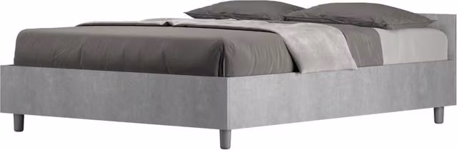 Letto Matrimoniale Francese 140x200 cm con Rete Nuamo Grigio