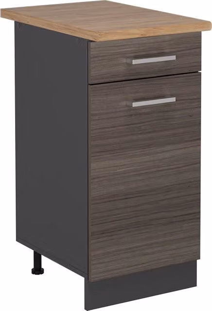 Mobiletto base per cucina R-Line Vicco Grigio nobile/Antracite e Rovere, L: 40 cm, H: 81,6 cm, P: 60 cm
