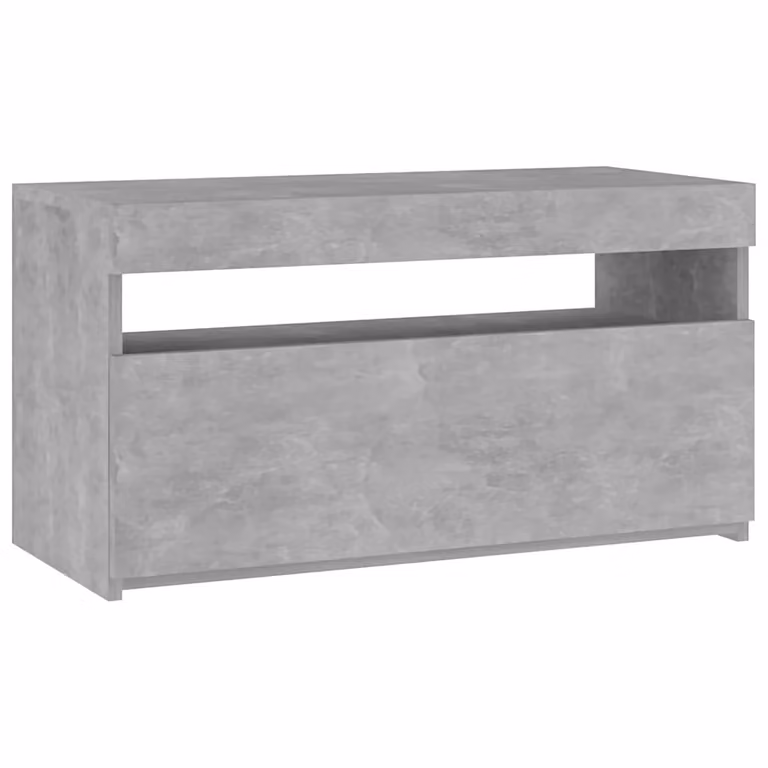 vidaXL Mobile Porta TV Moderno con Luci LED Integrate Grigio Cemento L: 75 cm, P: 35 cm, H: 40 cm