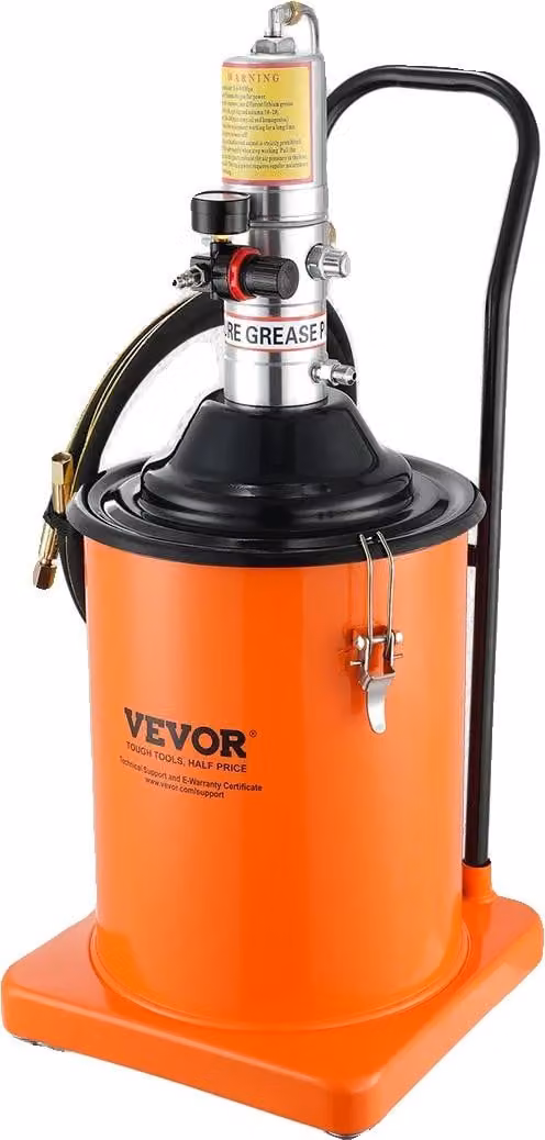 Pompa per grasso, alta capacità, operazione pneumatica, 5 gal