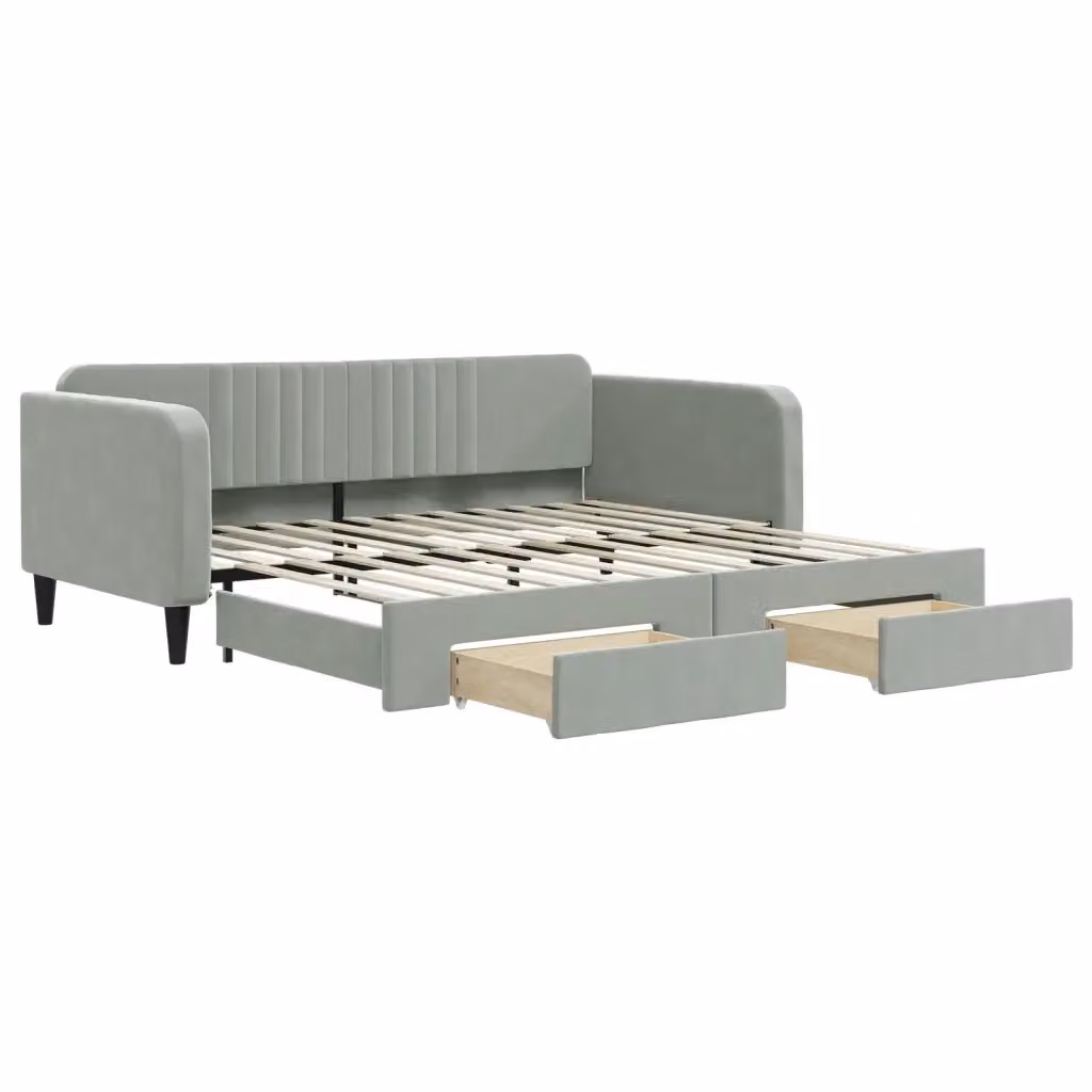 Divano Letto Moderno vidaXL Grigio con Struttura Imbottita – 2