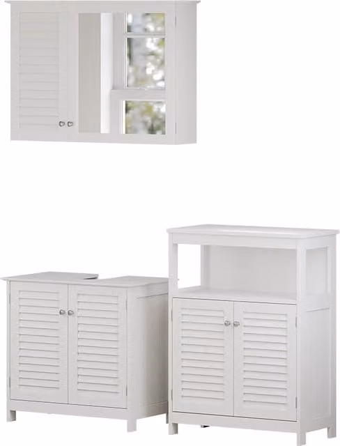 Set di mobili da bagno Riad Bianco 3 pezzi Vicco