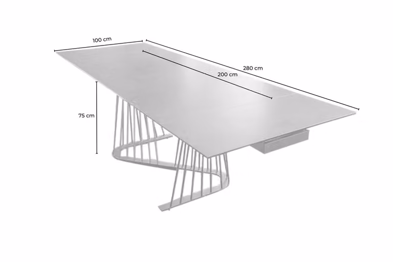 KAWOLA ELOISE tavolo da pranzo allungabile in ceramica 200x100cm