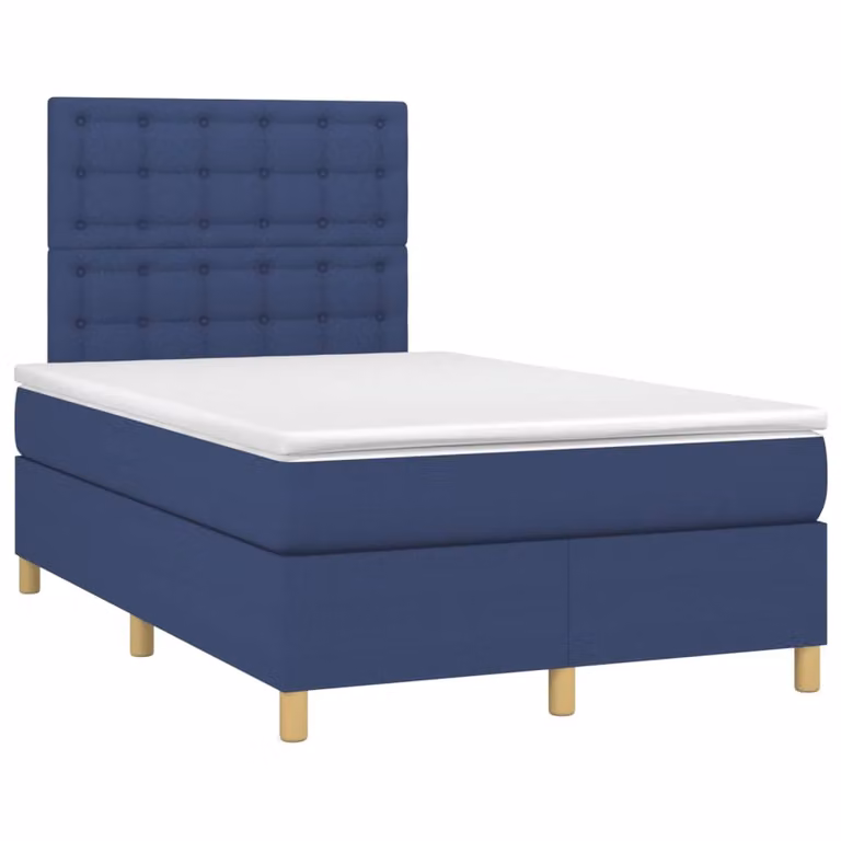 Maison Exclusive - Letto boxspring con materasso e luce LED blu, 120x190 cm, rivestimento in tessuto