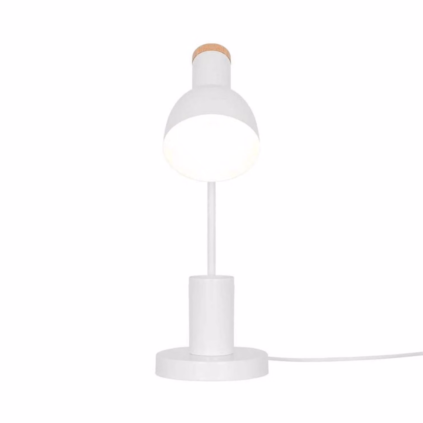 Nordlux Lampada da tavolo Devone, bianca, altezza 43 cm, metallo Devone, Bianco / Opale, Cameretta, Metallo, Scandinavo, Lampada da tavolo