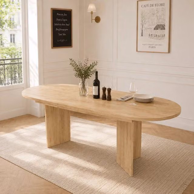 Tavolo da pranzo allungabile 160/200 x 90 cm rovere – 6-8 persone, 2 colli
