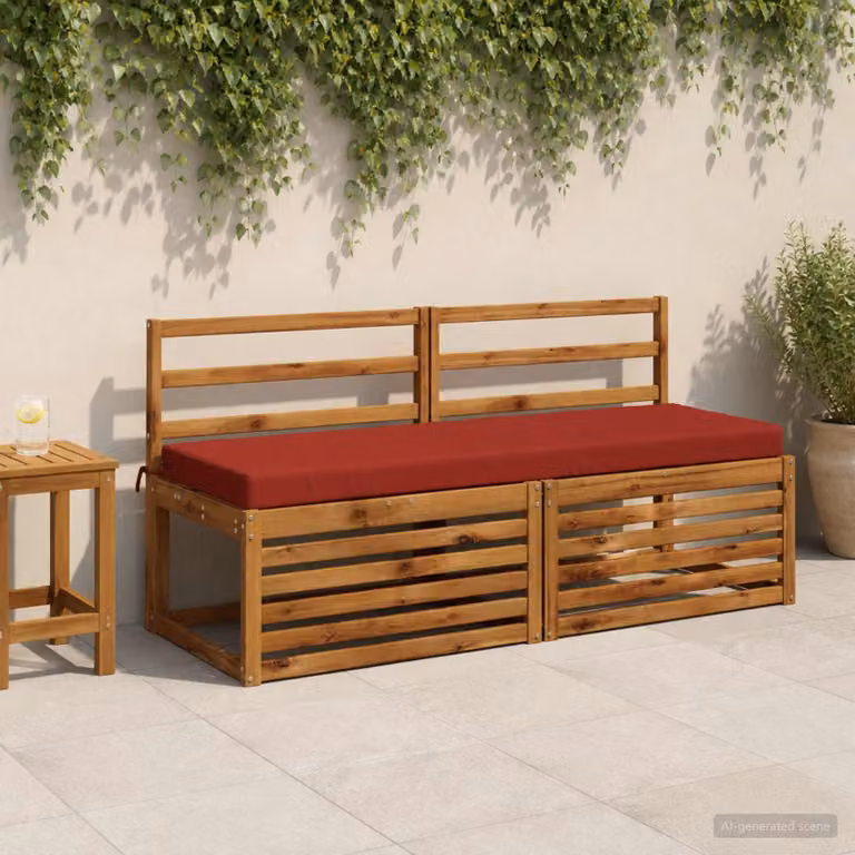Cuscino per panchina vidaXL SOEST rosso con rivestimento rimovibile e resistente ai raggi UV in poliestere
