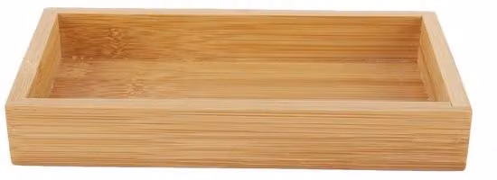 Tavolino in bambù - Rettangolare - In legno - Antiscivolo - Multifunzionale - 19,2 x 10,2 x 3 cm - Tavolino da portata