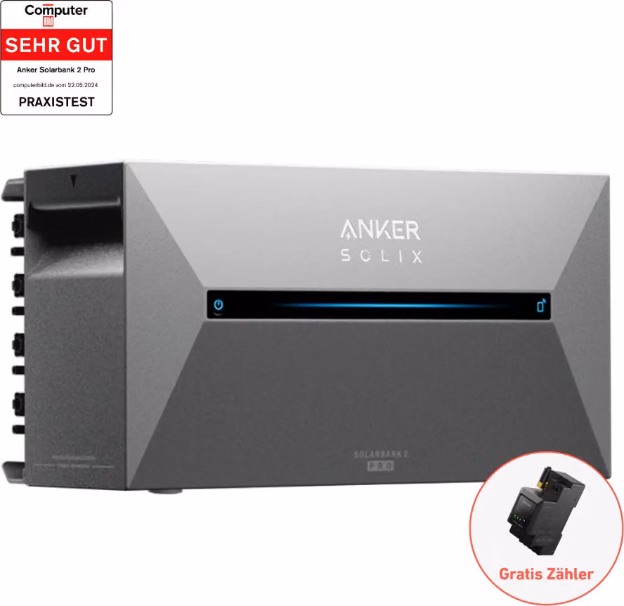 Accumulatore solare Anker SOLIX Solarbank 2 E1600 Pro Con contatore intelligente Anker SOLIX per centrale elettrica da balcone