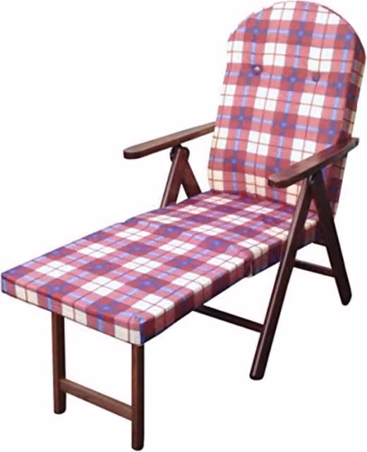 Poltrona Relax 4 Posizioni GIORDANOSHOP in Legno di Faggio con Cuscino in Cotone Rosso L: 84 cm, P: 60 cm, H: 100 cm