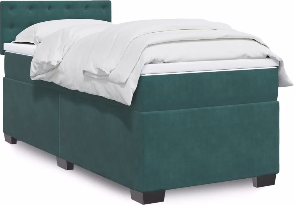Maison Exclusive - Giroletto a Molle con Materasso Verde Scuro 80x200 cm Velluto