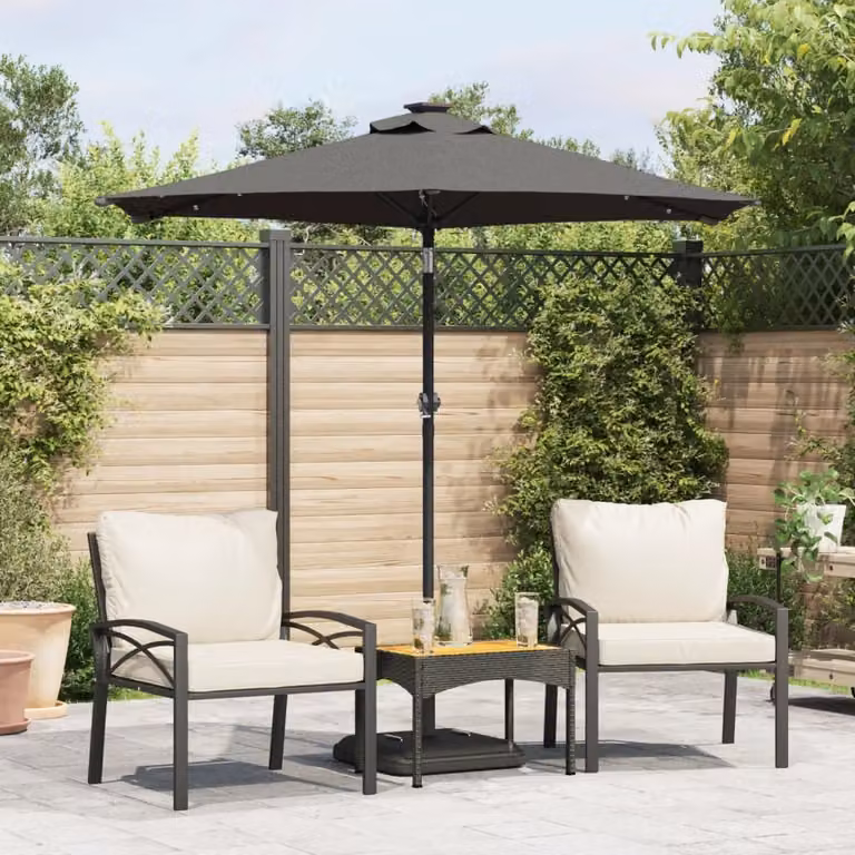 Maison Exclusive - Ombrellone con palo in acciaio, colore antracite, dimensioni 225x225x212 cm