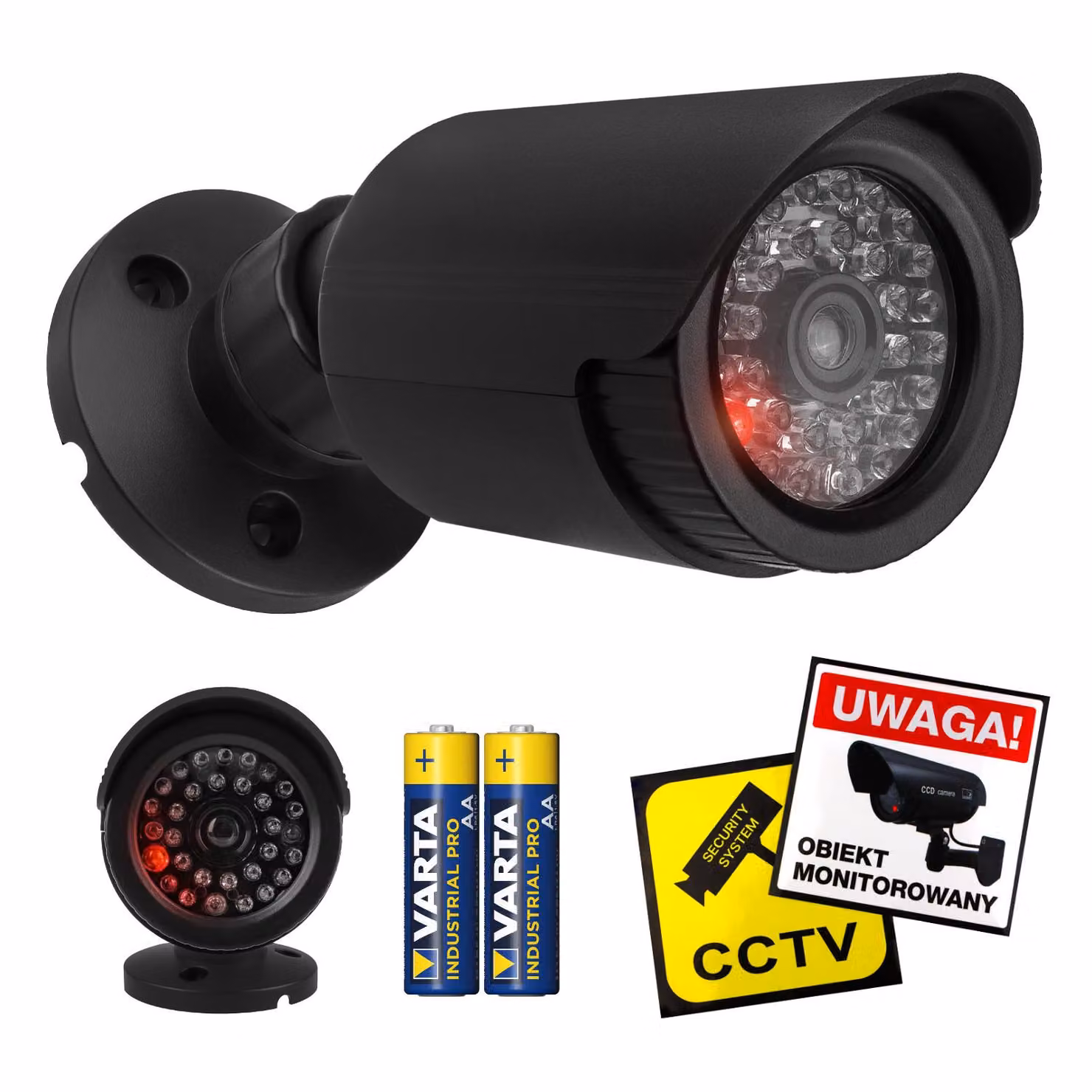 Falso tubo ottico LED IR neri Alimentazione 2xAA (incluse nella confezione) ABS IR1800 B