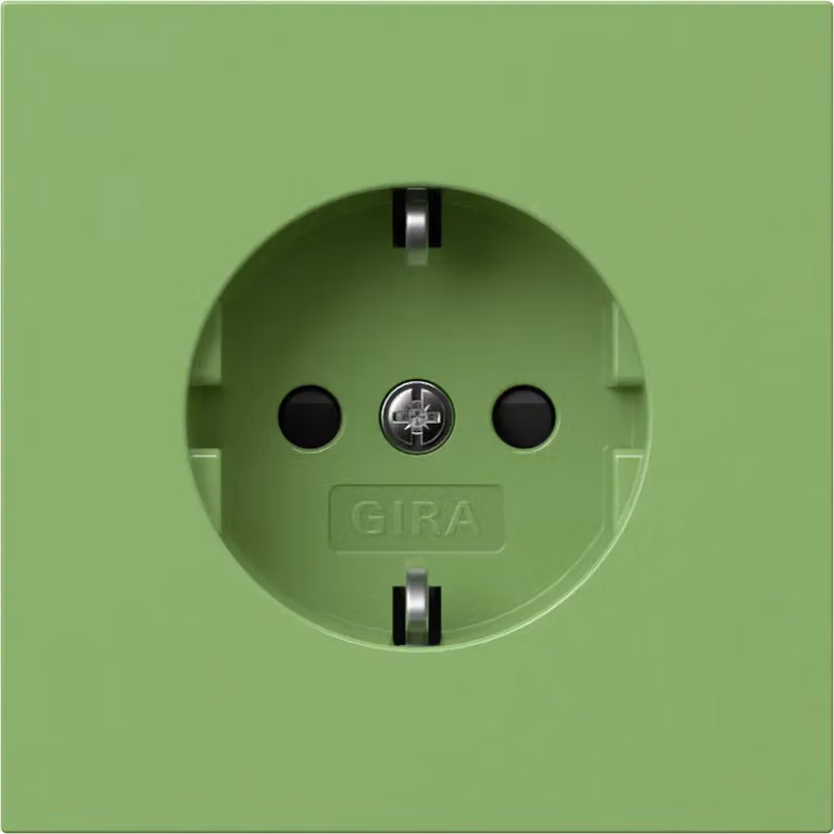 Gira Presa SCHUKO SP SV con interruttore a pulsante, verde 4453707