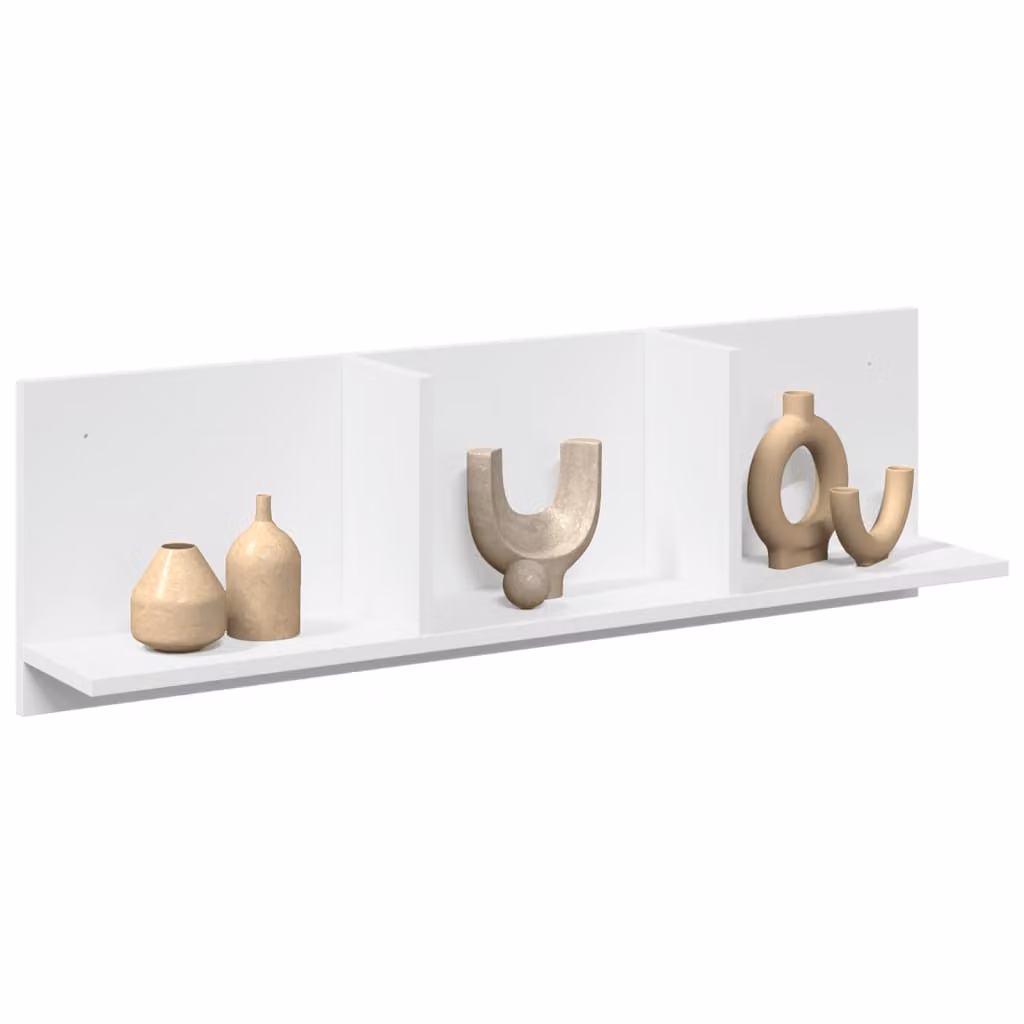 Mobile a parete vidaXL Bianco in MDF con pannello posteriore L: 100 cm, P: 30 cm, H: 16,5 cm