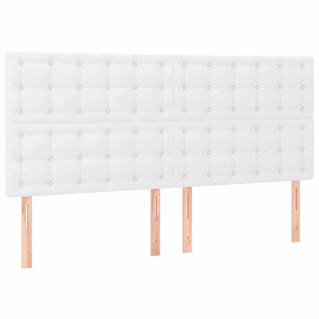 Testiera decorativa in similpelle bianca Design Mania L: 200 cm, H: 118/128 cm, P: 5 cm – 2