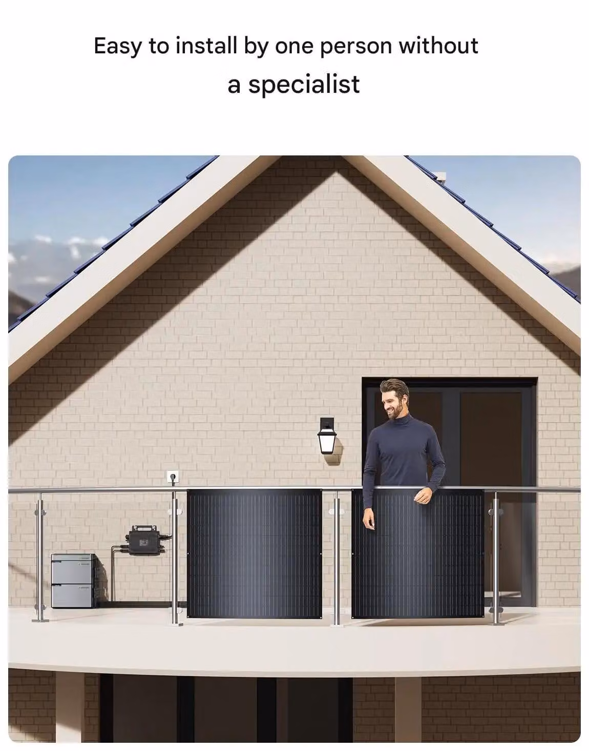 Kit di pannelli solari da 960W – Pannelli solari monocristallini flessibili con micro-inverter da 800W, Wi-Fi e grado di protezione IP67
