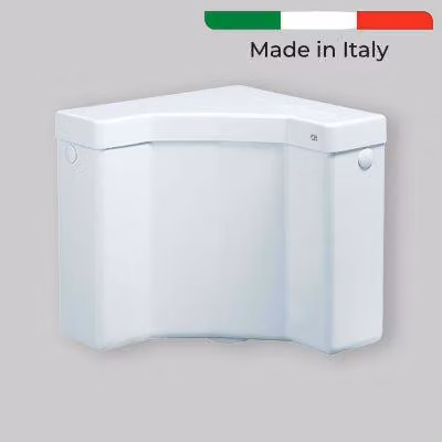 CASSETTA DI SCARICO A ZAINO ANGOLARE MONOTASTO Bianca