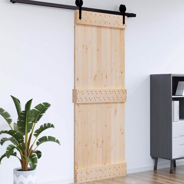 Porta liscia minimalista vidaXL NARVIK in legno impiallacciato, colore marrone/beige, L: 95 cm, H: 210 cm