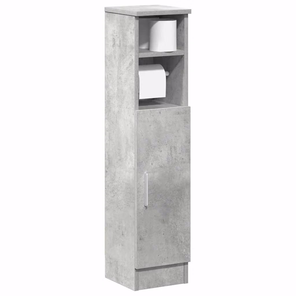 Mobile da bagno vidaXL moderno con portarotolo in grigio cemento L/P/H: 20,5 x 22 x 90 cm