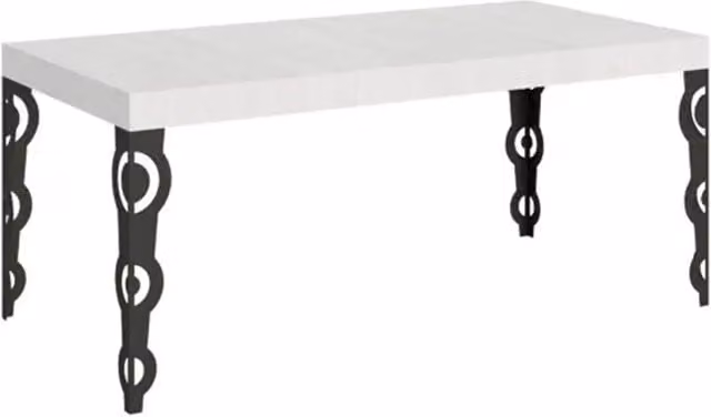 Tavolo allungabile moderno Itamoby in finitura bianco frassino con gambe antracite L/P: 180-284 x 90 cm