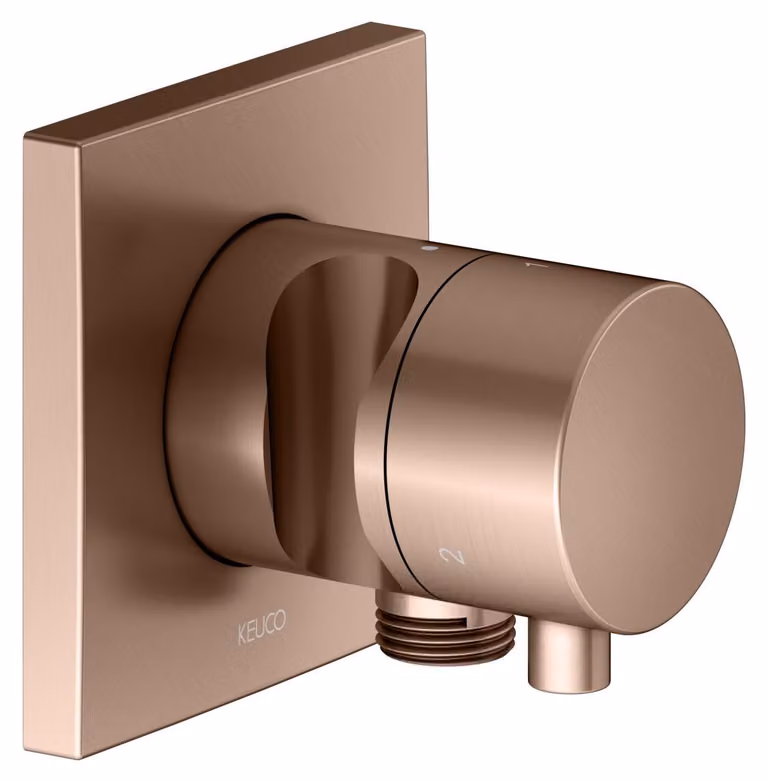 KEUCO IXMO Vanne d'inversion à encastrer 3 consommateurs, raccord de flexible, poignée Comfort et support de douche, sans arrêt, rosace carrée, 59548291202, 59548291202