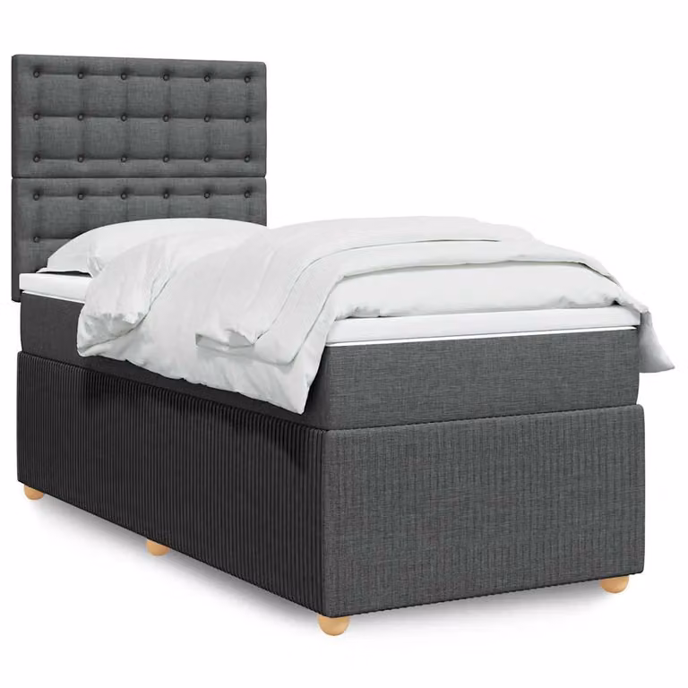 vidaXL Letto Ibrido con Materasso Grigio e Bianco L/P: 100 x 200 cm