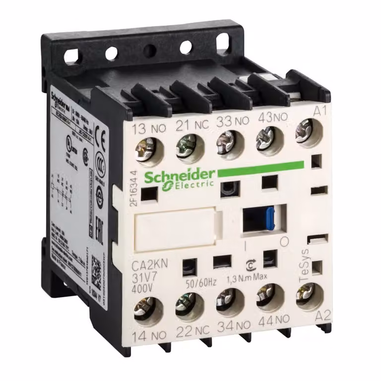 Contattore ausiliario Schneider Electric, 3S+1NC, 400V 50/60Hz CA2KN31V7