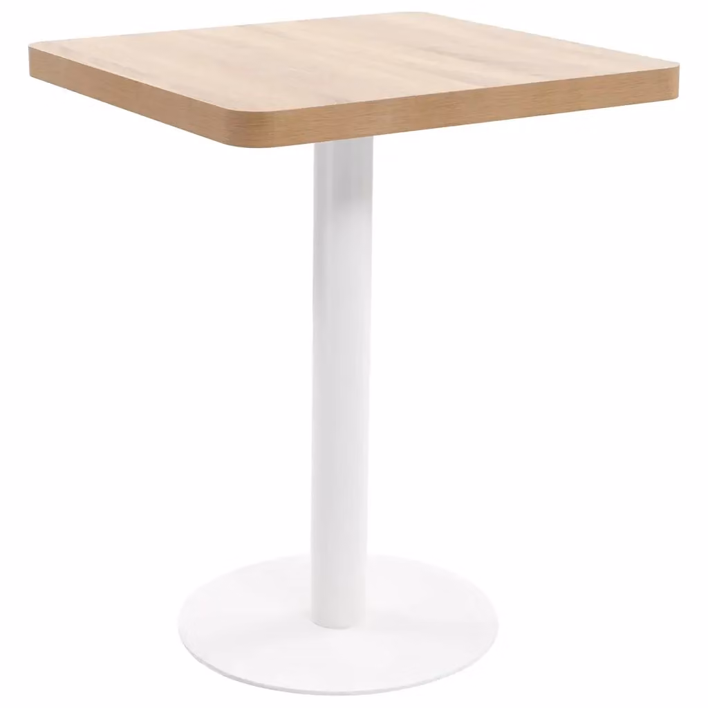 Tavolo da Bistrot Moderno vidaXL Quadrato in MDF e Metallo Marrone e Bianco L/P/H: 60 x 60 x 75 cm – 2
