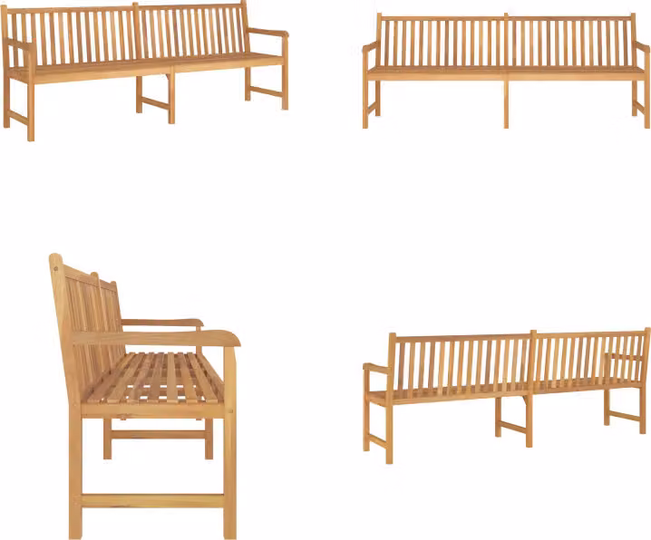 vidaXL Panca da giardino 228 cm in legno massiccio di teak - Panca da giardino - Panche da giardino - Panche di legno - Panche di legno