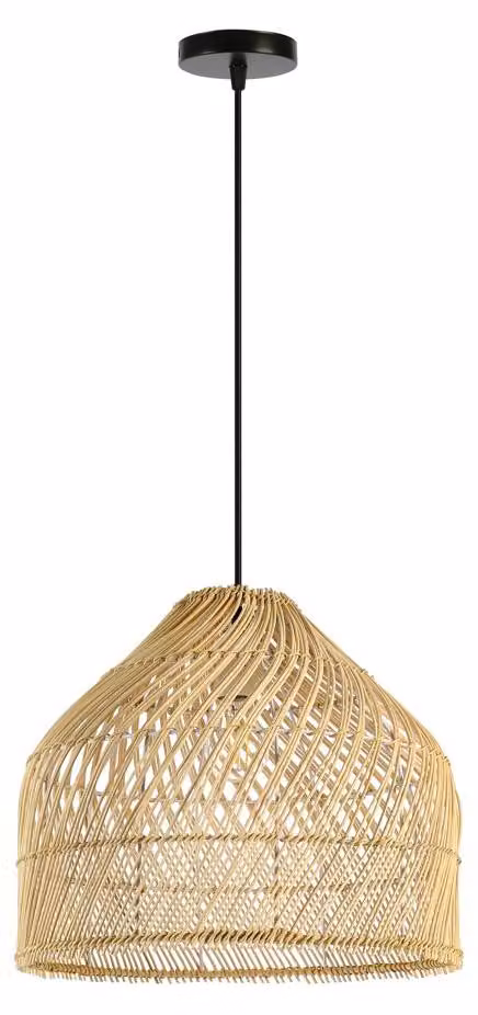 Immax BOHO PELO, lampada a sospensione di design, 35x40 cm. E27, rattan naturale