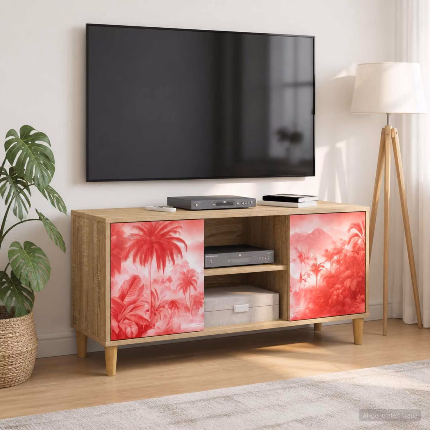 Mobile TV vidaXL AACHEN in legno ingegnerizzato color marrone L: 102 cm, P: 33 cm, H: 50 cm