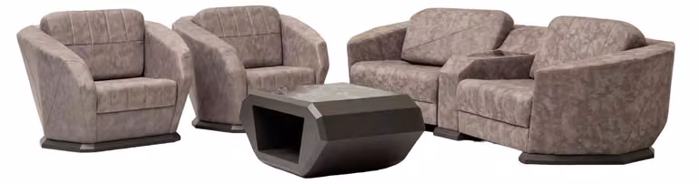 Stilvolles Sofagarniturset Dreisitzer Sofa Couchtisch Sessel Relax Couch 3+1+1