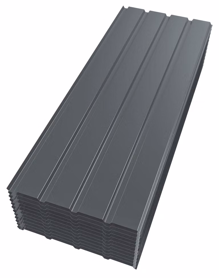 Lastra per tetto in metallo - Grigio - 115 x 45 cm - 12 lastre - Impermeabile e resistente alla ruggine