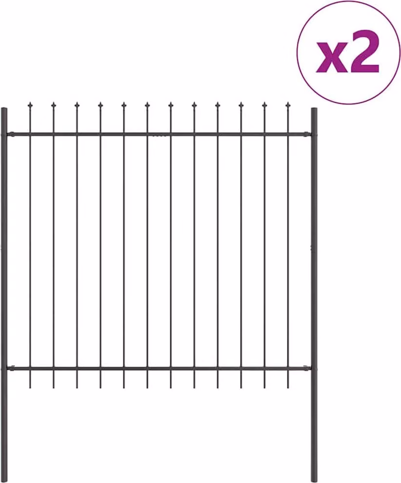 Recinzione per Giardino 2 pcs Grigio 3,4 x 1,5 m