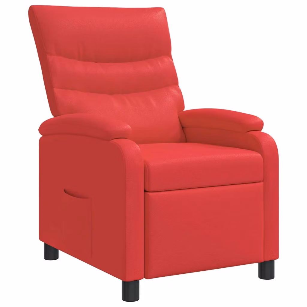 Poltrona reclinabile relax in similpelle rossa con braccioli per soggiorno o ufficio – 2