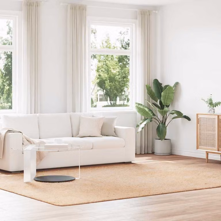 Tappeto Shaggy a Pelo Lungo vidaXL NAVARRA Beige L: 240 cm, P: 340 cm, H: 3,5 cm in poliestere