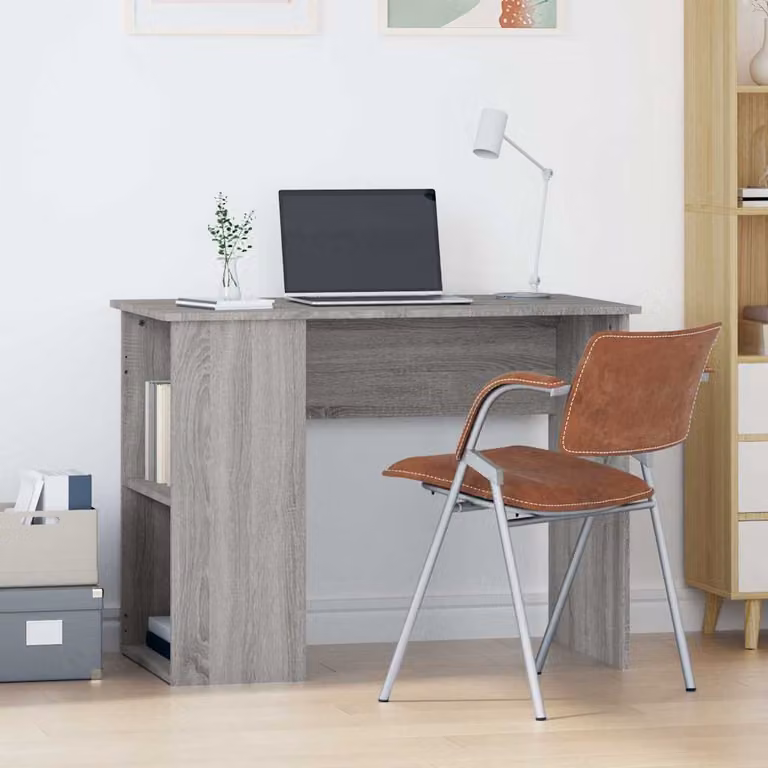 Scrivania da ufficio vidaXL in legno grigio, L 100 x P 55 x H 75 cm
