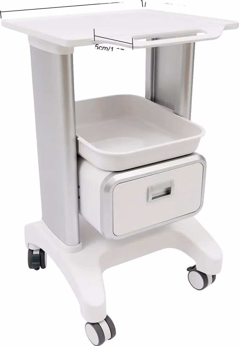 Carrello per medicinali, struttura in ABS resistente, elevata capacità di carico, BIANCO