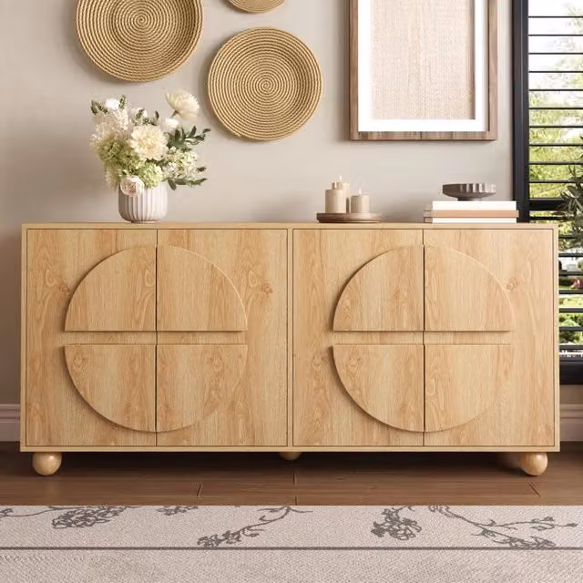 Consolle per ingresso con ante ¨C Minimal ¨C Legno effetto rovere, ripiani regolabili, 80x35x90 cm