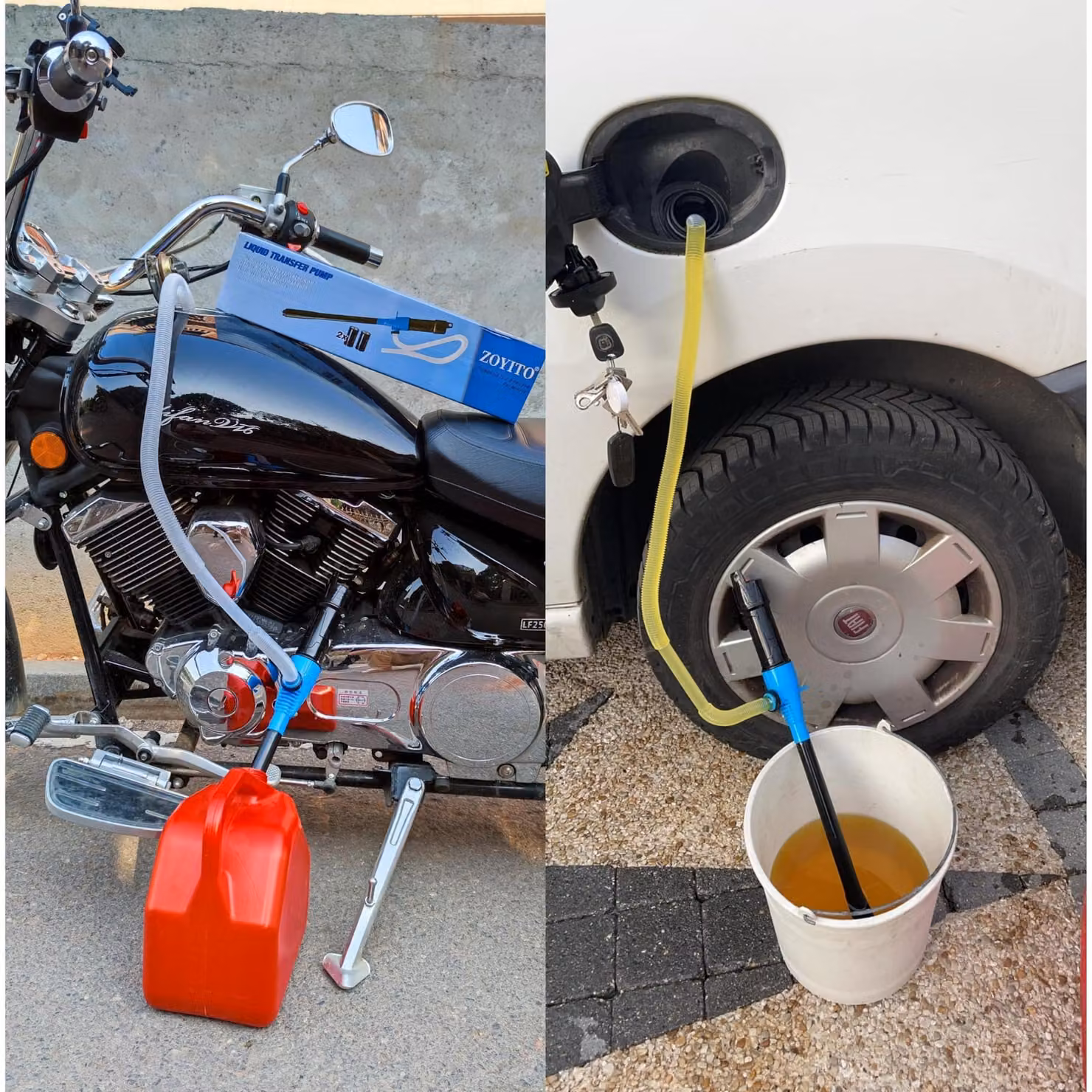 Pompa di trasferimento carburante, 2,5 litri al minuto, con tubo di lunga durata, per il trasferimento di liquidi