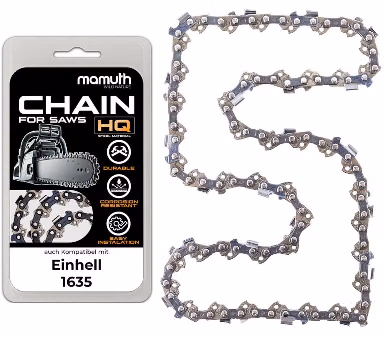 Catena per motosega, 40 cm, 1,1 mm, 3,8 pollici, 57TG, compatibile con Einhell 1635