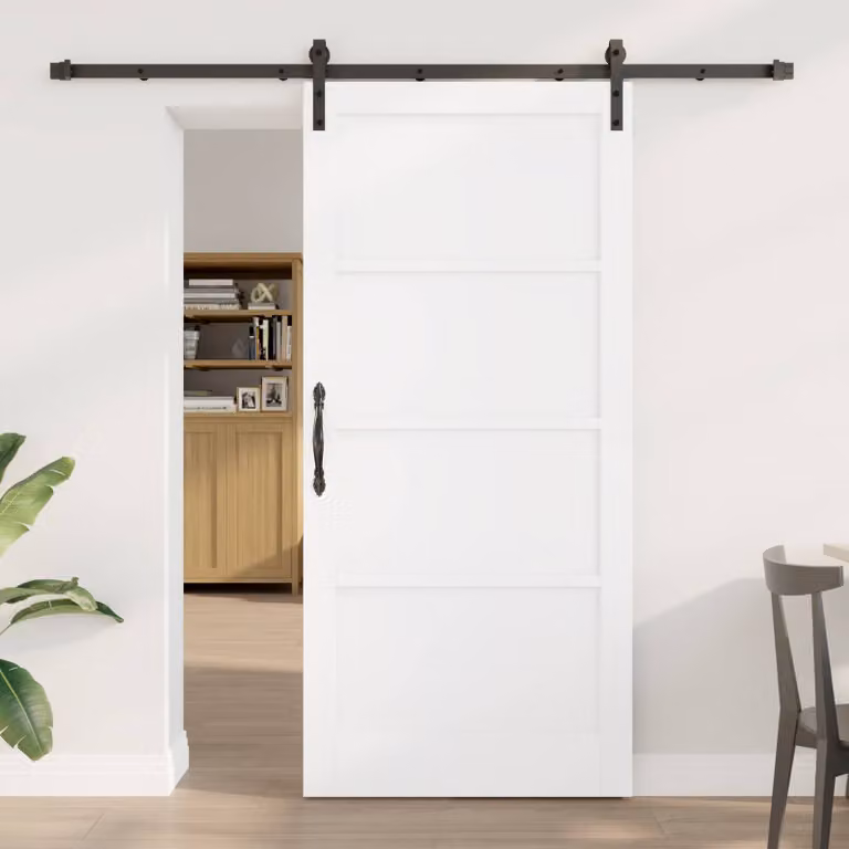 vidaXL Porta scorrevole 93 x 202 cm Legno ingegnerizzato Bianco e Nero
