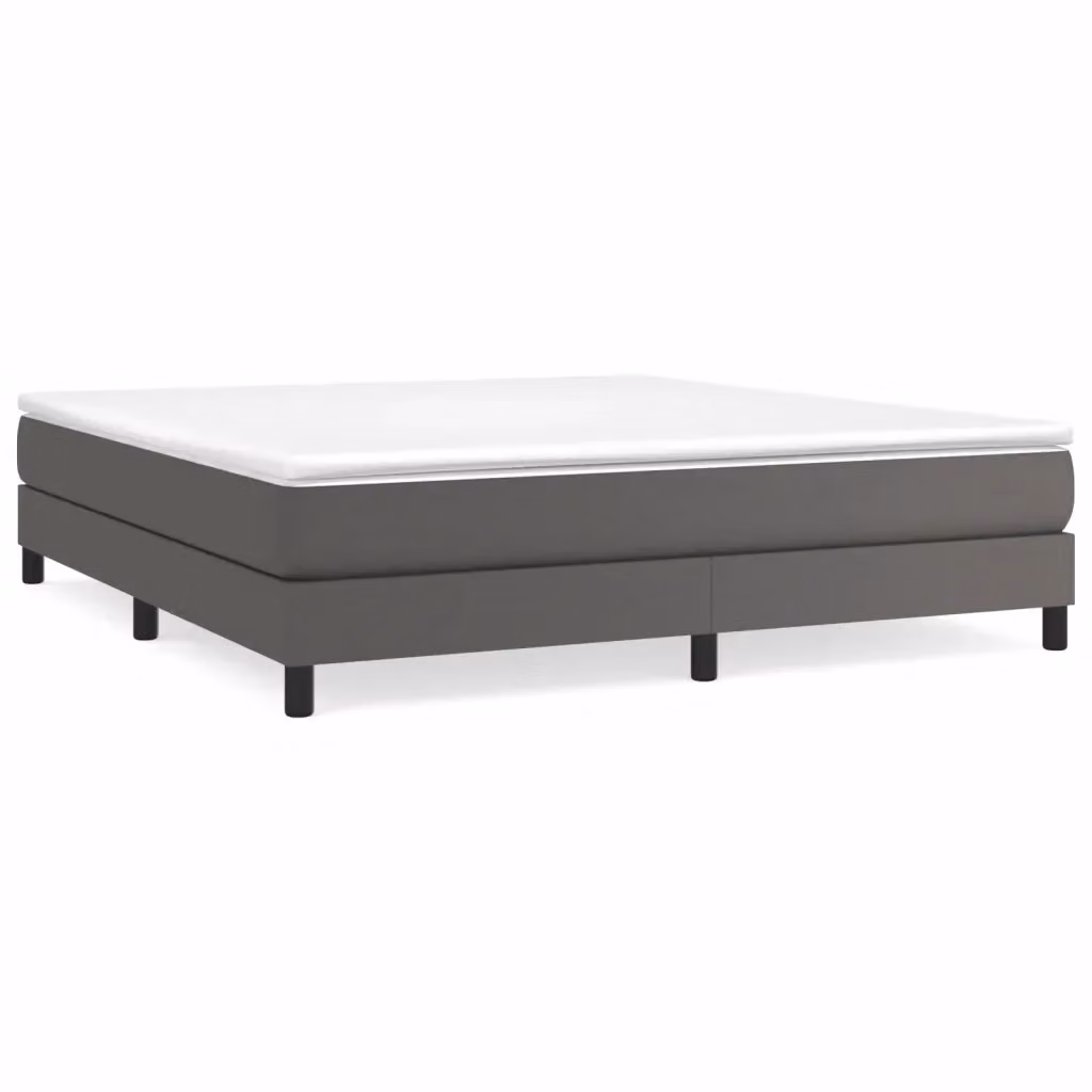 Struttura Letto a Rete a Molle Giroletto in Similpelle Grigio L: 180 cm, P: 200 cm – 2
